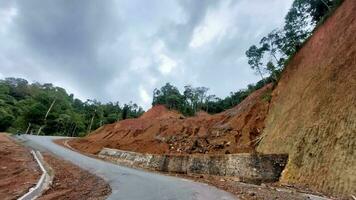 a very beautiful view of the road on Mount Siron, Aceh Besar, Aceh, Indonesia. photo