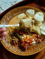 Delicious lontong food ready to serve. photo