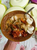 Delicious lontong food ready to serve. photo