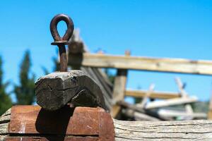 A bunch of old rusty nail with a Blurred background photo