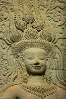 Bas relief of an Apsara dancer at Angkor Wat in Siem Reap photo