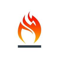 Flame company logo template, fire logo gradient vector