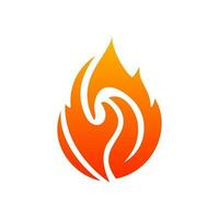 Flame company logo template, fire logo gradient vector