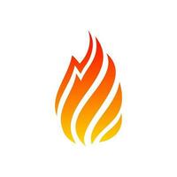 Flame company logo template, fire logo gradient vector