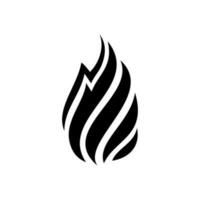 Fire, flame. black flame in abstract style on white background vector