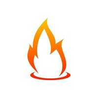 Flame company logo template, fire logo gradient vector