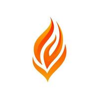 Flame company logo template, fire logo gradient vector