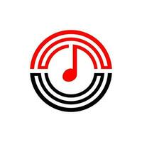 música tono logo en circulo diseño vector