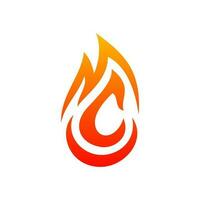 Flame company logo template, fire logo gradient vector