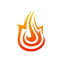 Flame company logo template, fire logo gradient vector