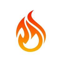 Flame company logo template, fire logo gradient vector