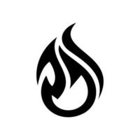 Fire, flame. black flame in abstract style on white background. vector