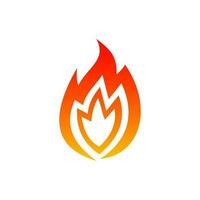 Flame company logo template, fire logo gradient vector