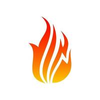 Flame company logo template, fire logo gradient vector