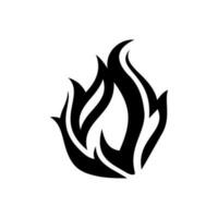 Fire, flame. black flame in abstract style on white background. vector
