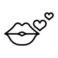 icono de vector de beso