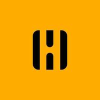 Clean modern creative H logo design with yellow background. Simple H Monogram logo design vector