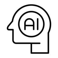 icono de vector de inteligencia artificial