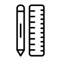 Pencil with Ruler Vector Icon