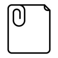 Paperclip with paper Vector Icon