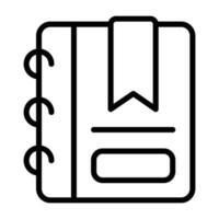 Writing pad with bookmark Vector Icon