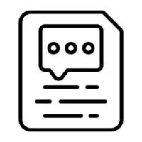 Document Insert Comment Vector Icon