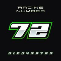 Racing Number Vector Design Template 72