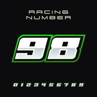 Racing Number Vector Design Template 98