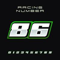 Racing Number Vector Design Template 86