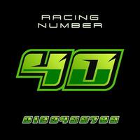 Racing Number 40 Vector Design Template