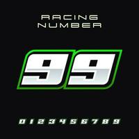 Racing Number Vector Design Template 99