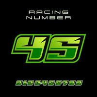 Racing Number 45 Vector Design Template