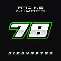 Racing Number Vector Design Template 78