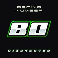 Racing Number Vector Design Template 80
