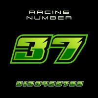 Racing Number 37 Vector Design Template