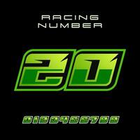 Racing Number 20 Vector Design Template