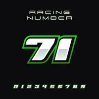 Racing Number Vector Design Template 71