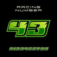 Racing Number 43 Vector Design Template