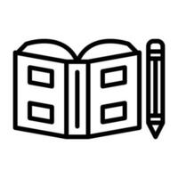 Open book with pen Vector Icon