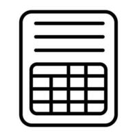 Spreadsheet Vector Icon