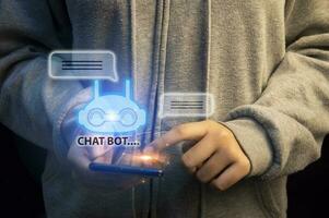 Conceptually, Chat is an AI chatbot or artificial intelligence that can naturally communicate through messages with humans. photo