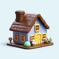 3d Isolated illustration of chocolate house photo