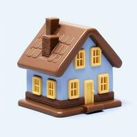 3d isolated illustration of chocolate house photo