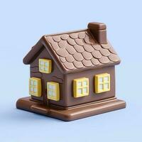 3d isolated illustration of chocolate house photo