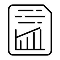 Document Insert Graph Vector Icon