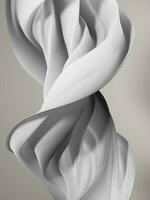 3d rendered cloth twisted abstract with white and grey color background wallpaper photo