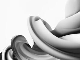 3d render dynamic twisted abstract geometric with white and black color for your background wallpaper photo