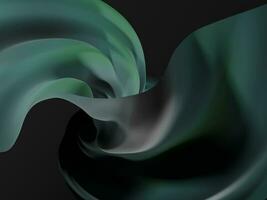 elegant 3d cloth fabric twisted abstract geometry with green and black gradient background wallpaper photo