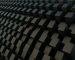 black 3d render cube geometry pattern round shape with texture background wallpaper photo