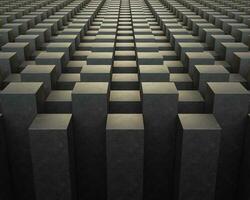 3d elegant black cube block pattern geometry background wallpaper dark concrete texture photo